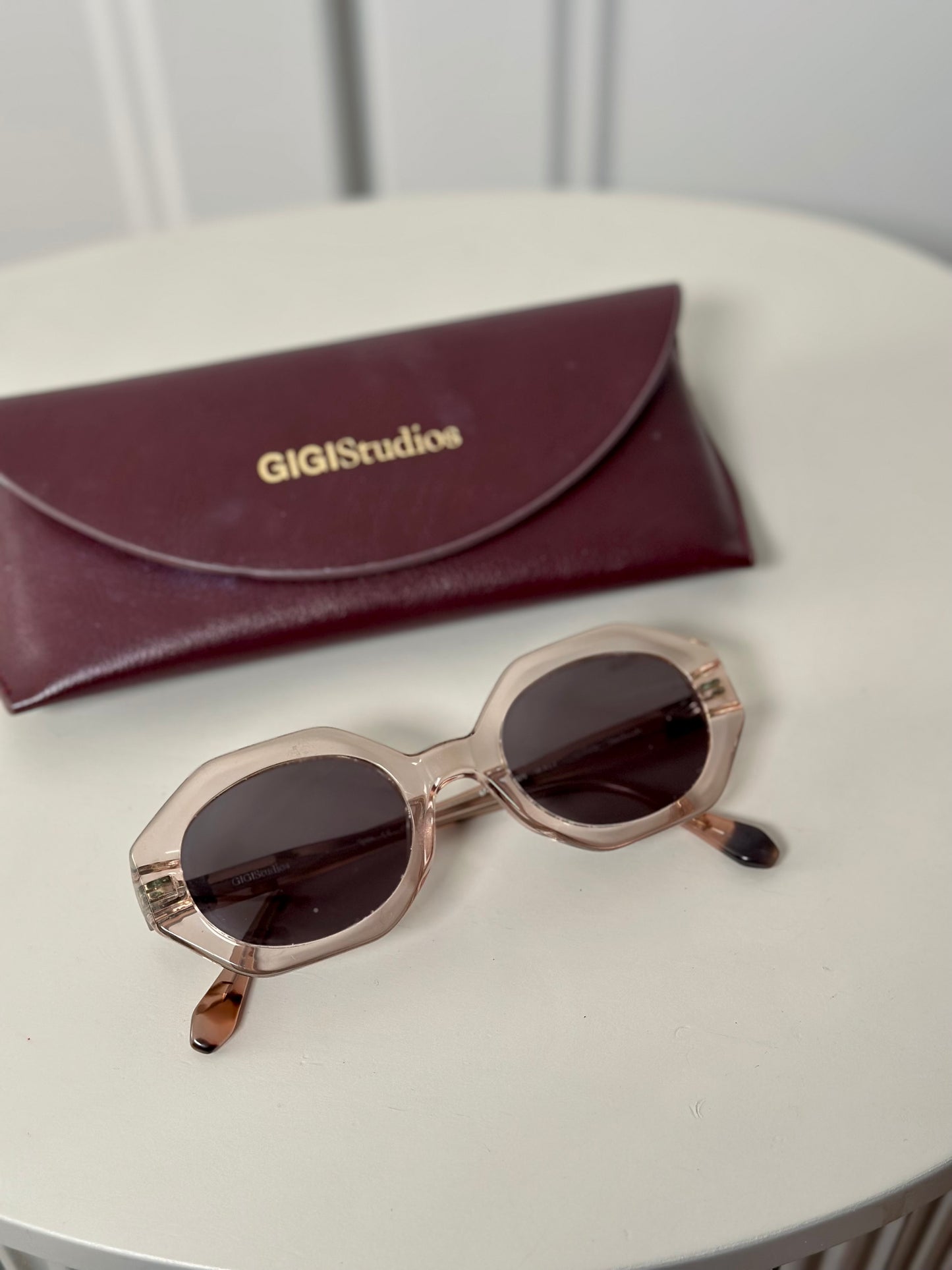 Pink semi-transparent sunglasses