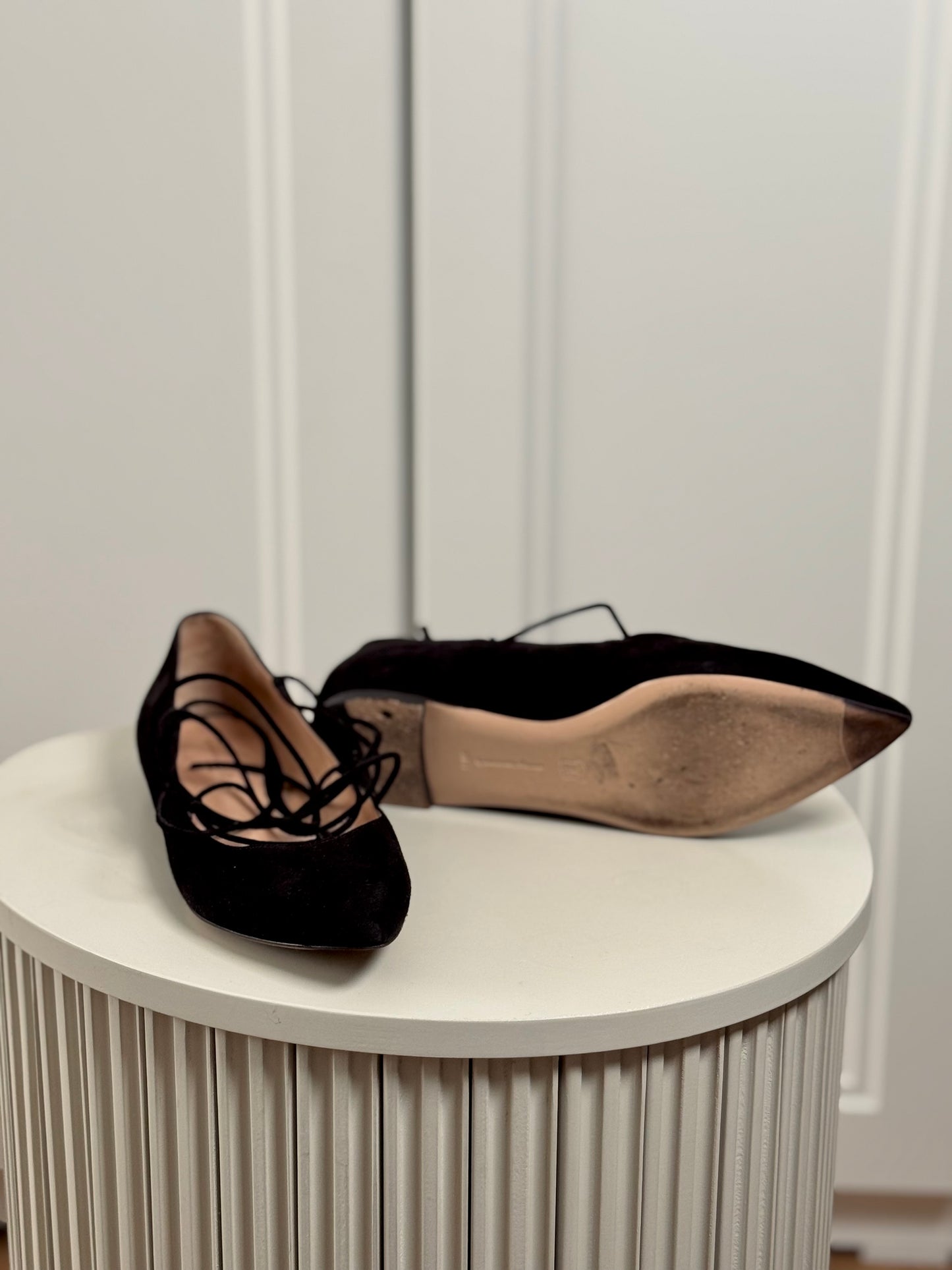 Black suede ballet flats - second life