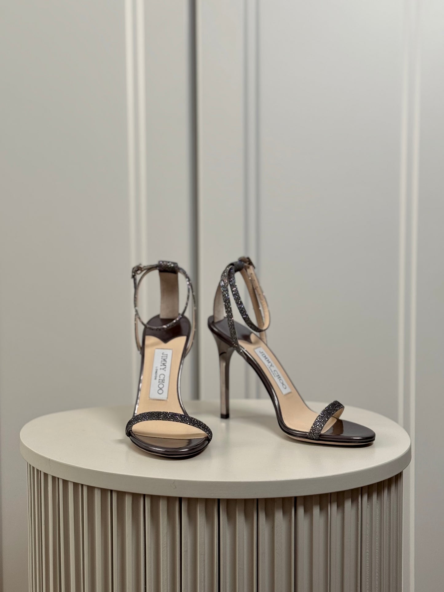 Glitter silver sandals
