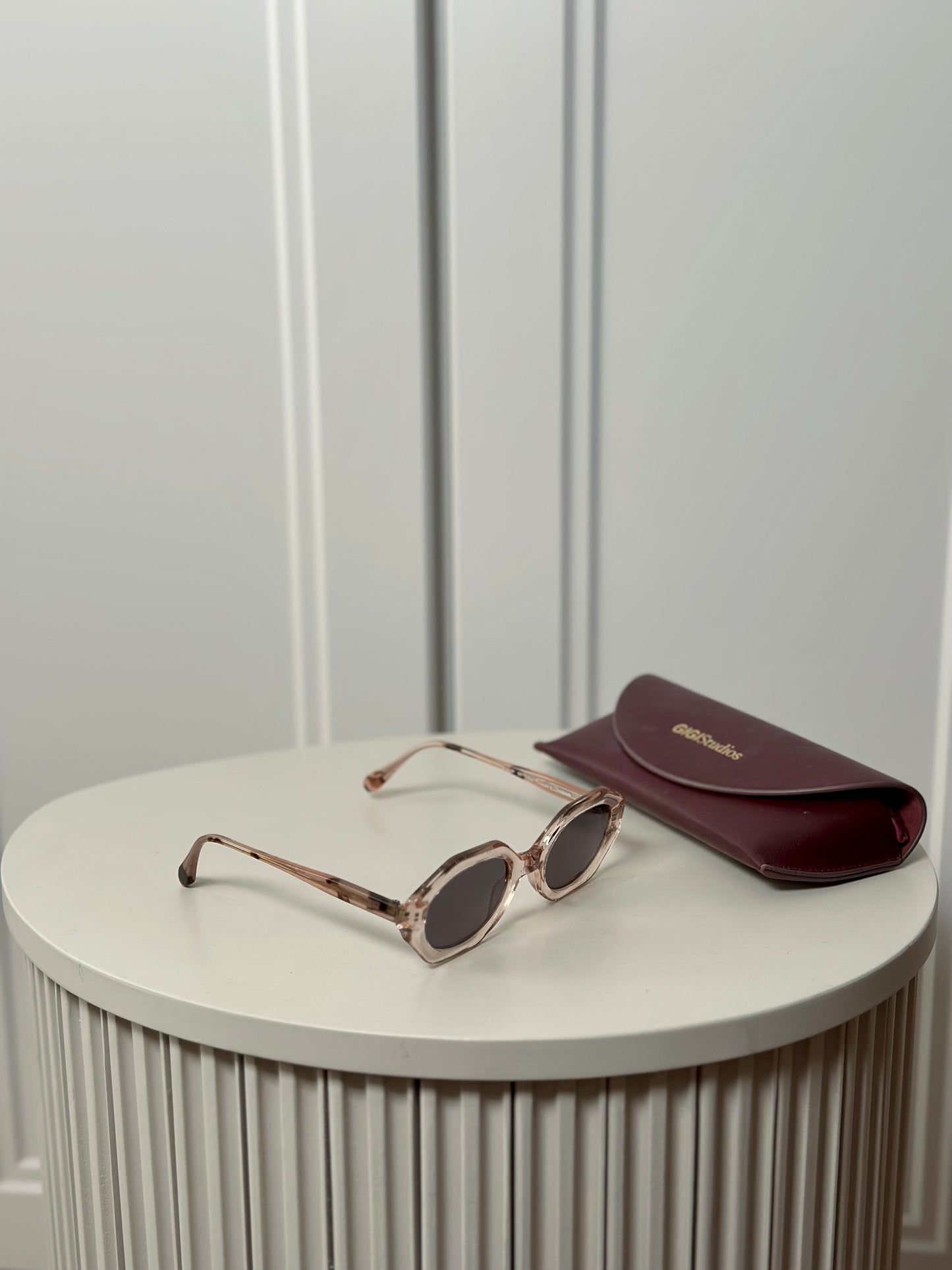 Pink semi-transparent sunglasses
