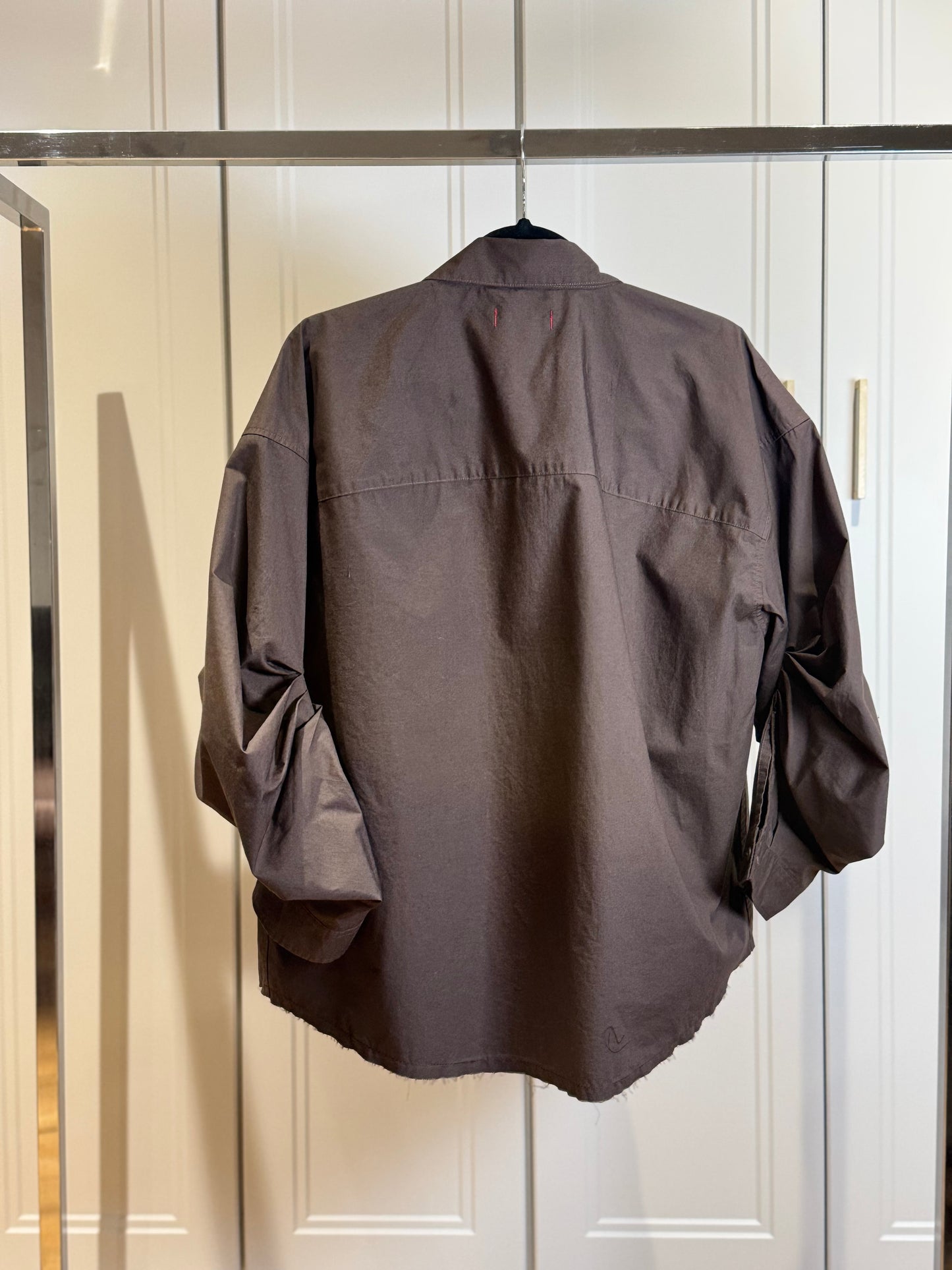 Oversized Brown Poplin Shirt