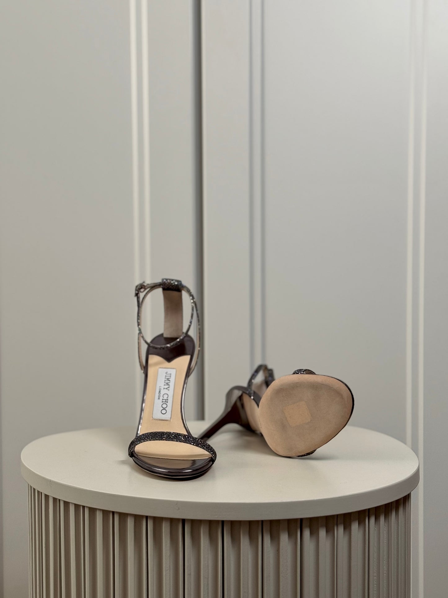 Glitter silver sandals