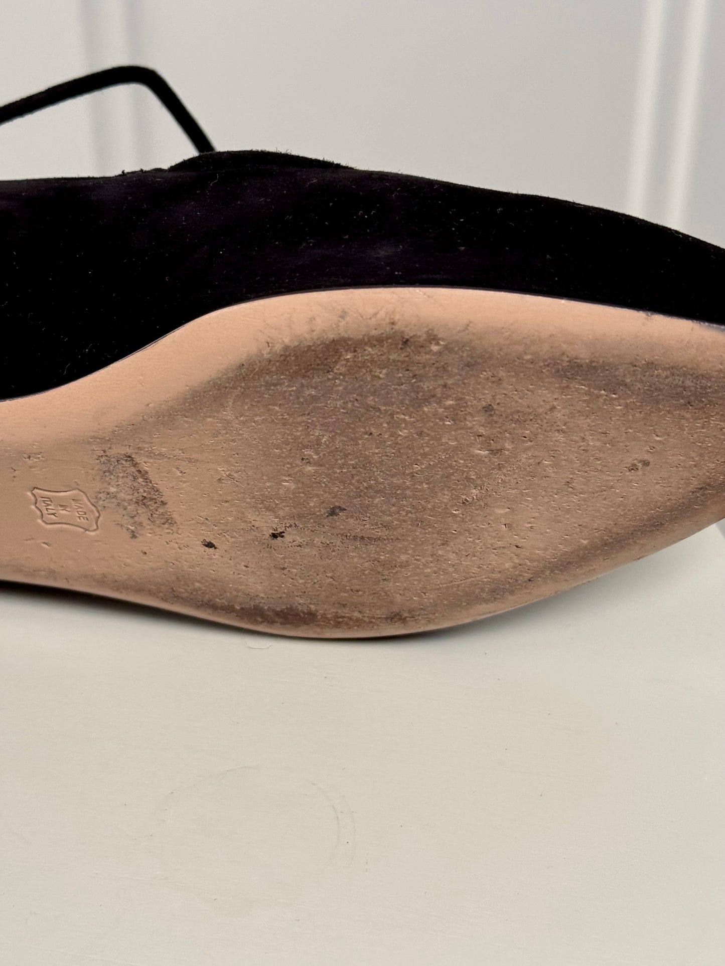 Black suede ballet flats - second life