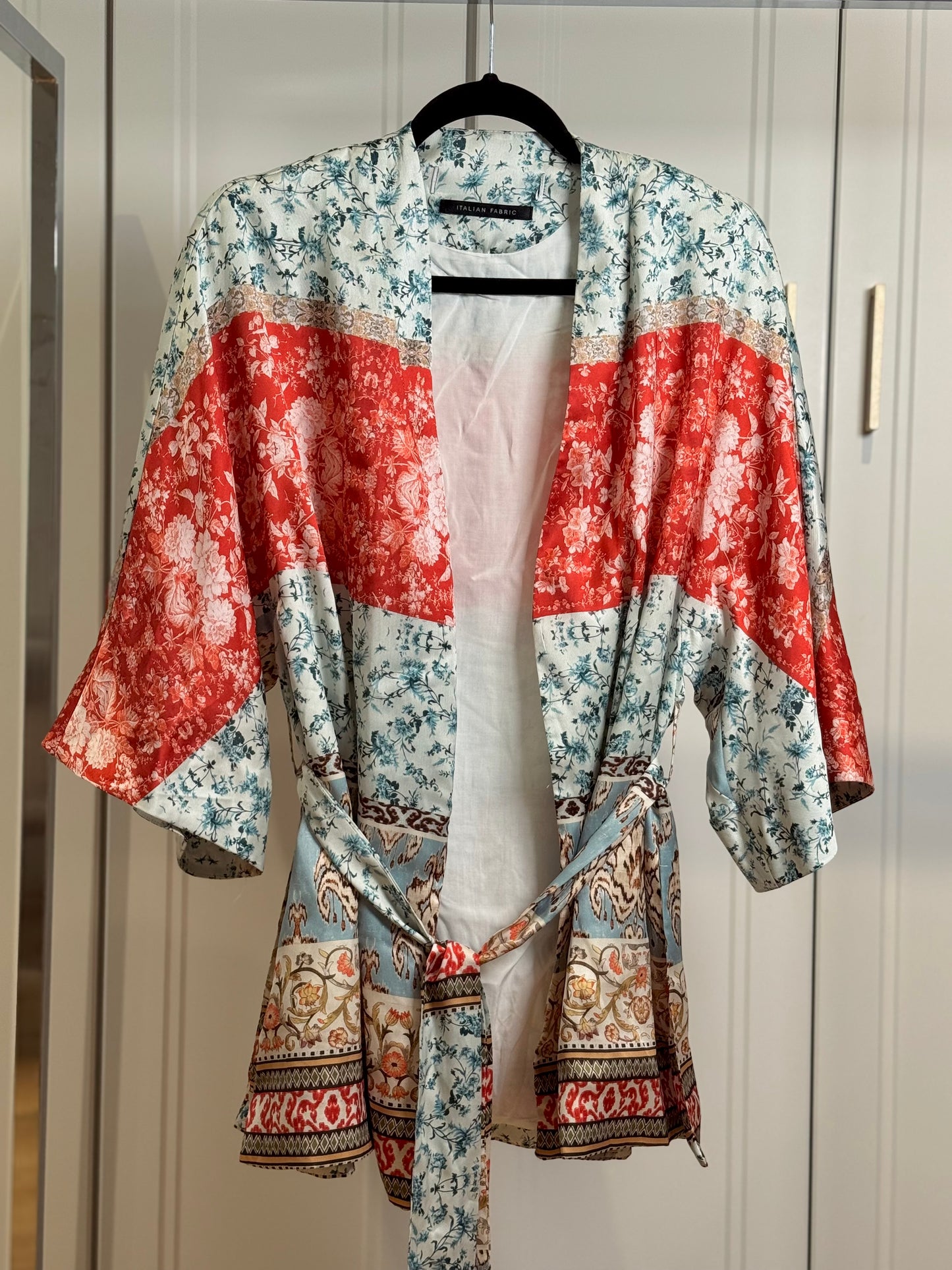 Printed silk kaftan