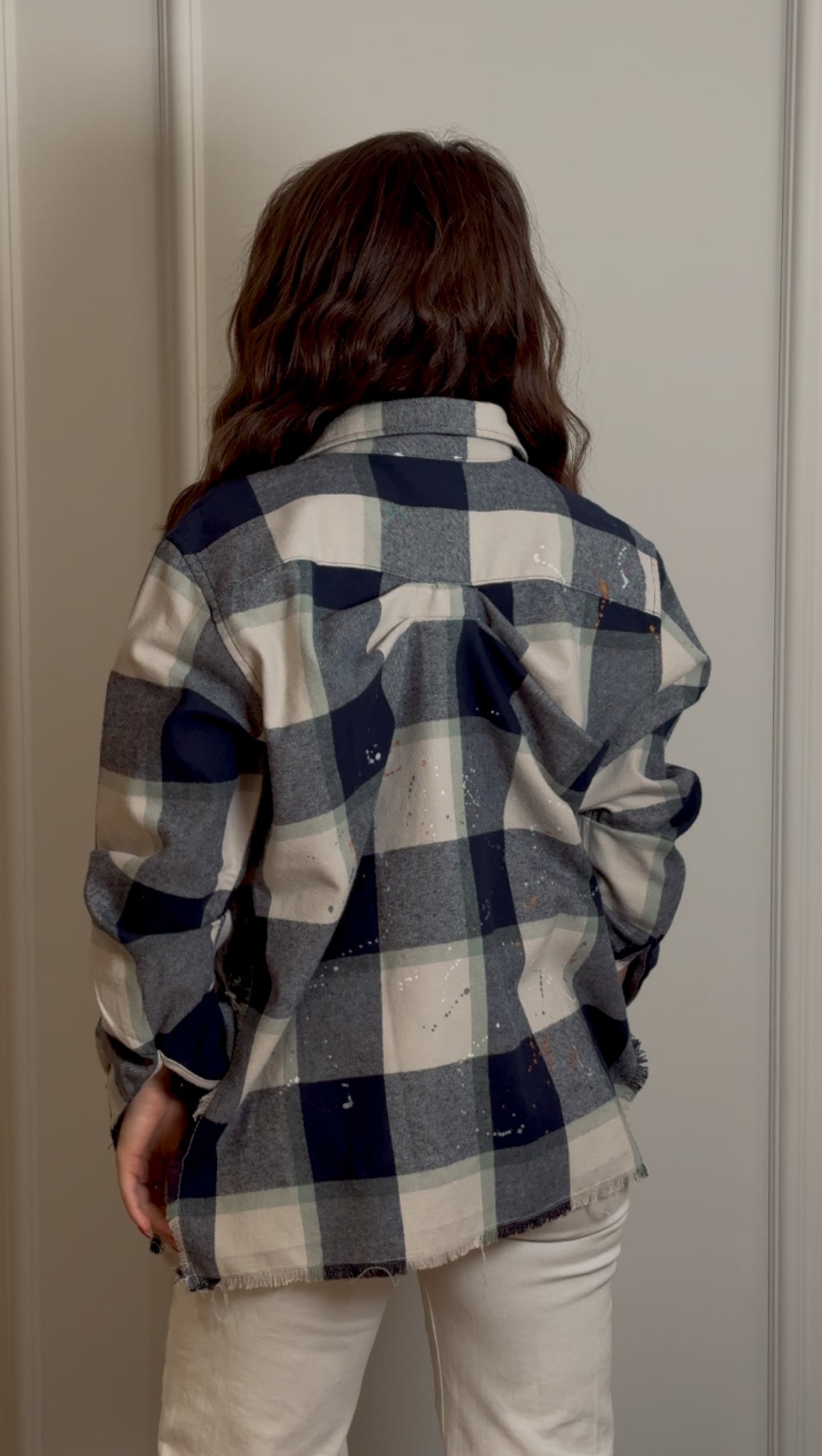 Long Checked Cotton Shirt