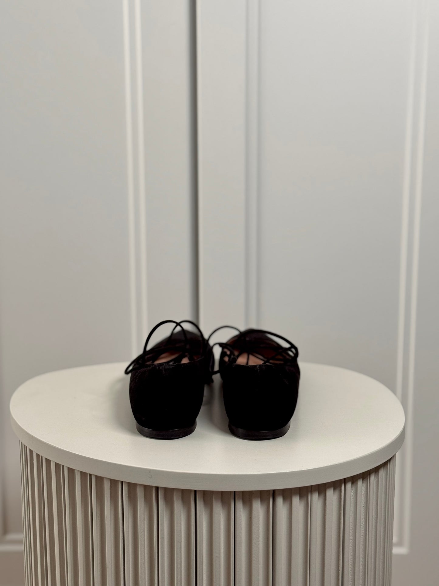 Black suede ballet flats - second life