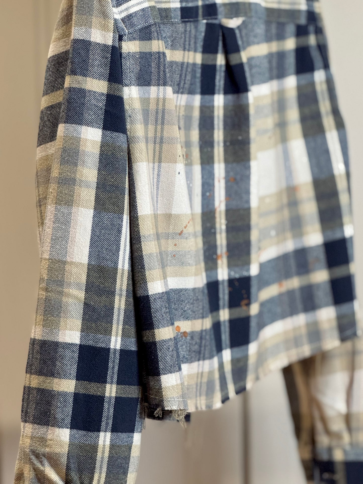 Crop Checked Cotton Shirt