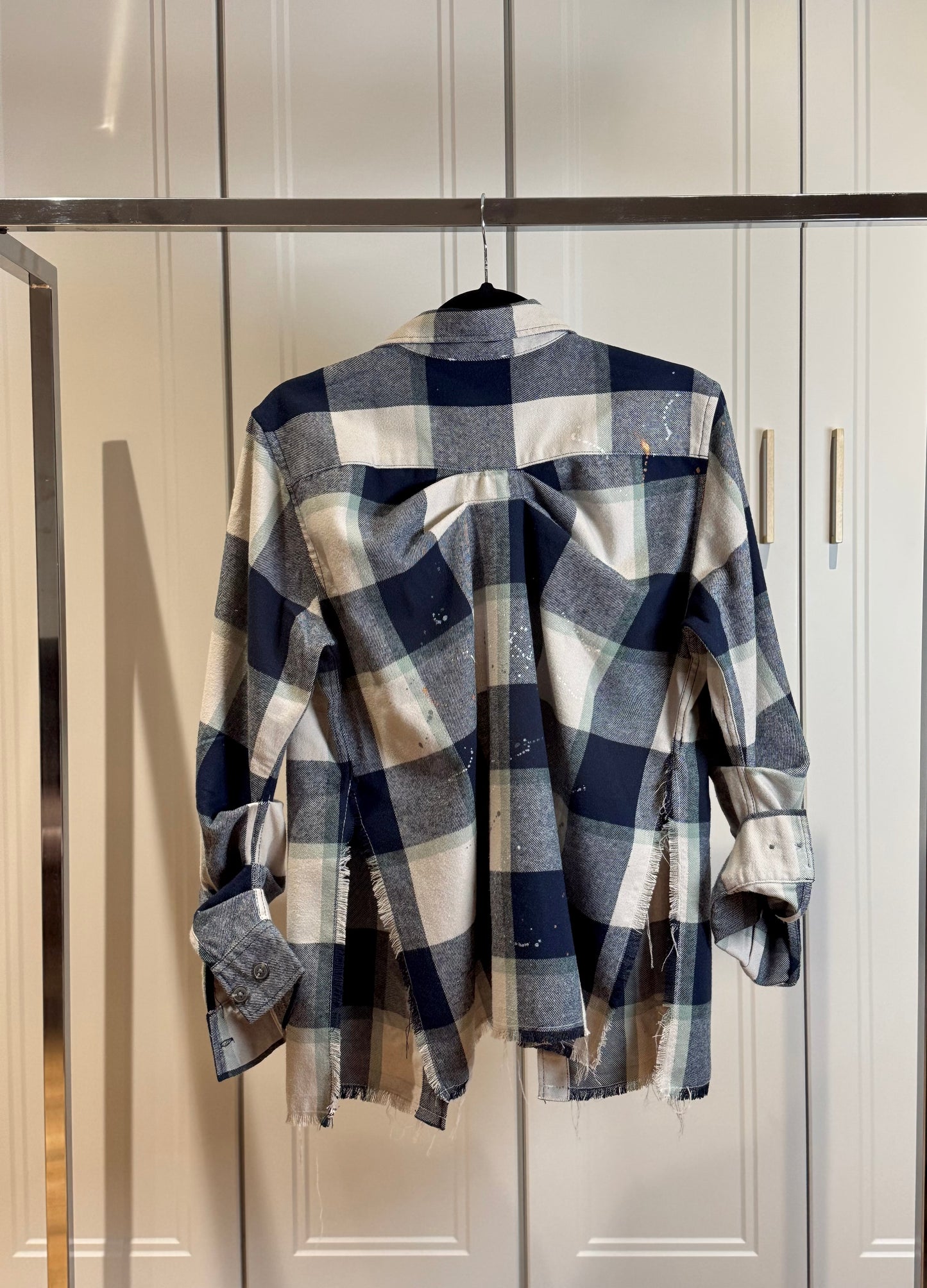 Long Checked Cotton Shirt