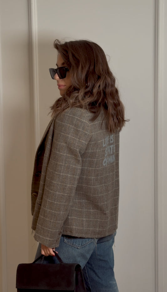 Checked Deconstructed Blazer