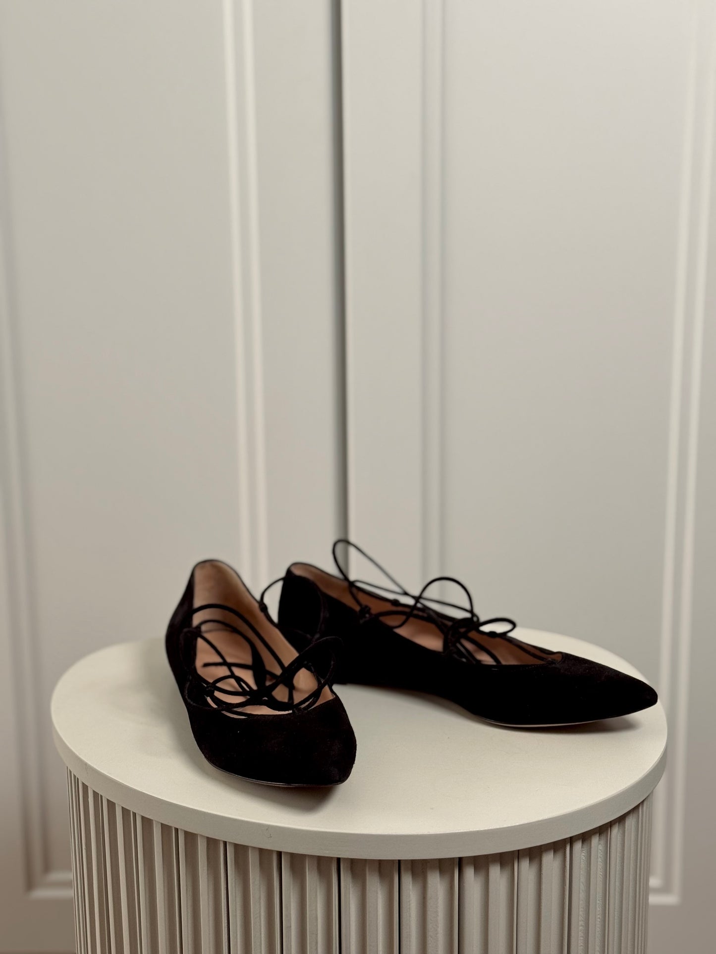 Black suede ballet flats - second life