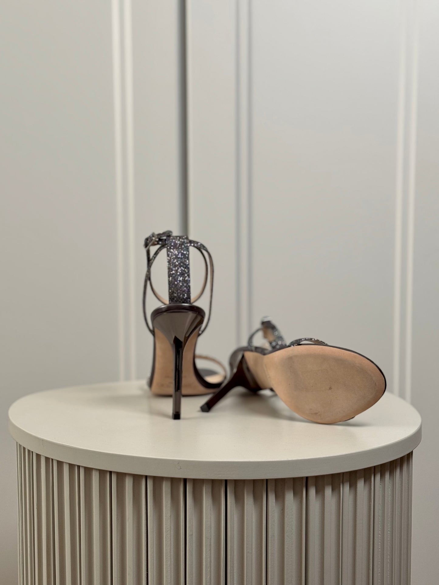 Glitter silver sandals