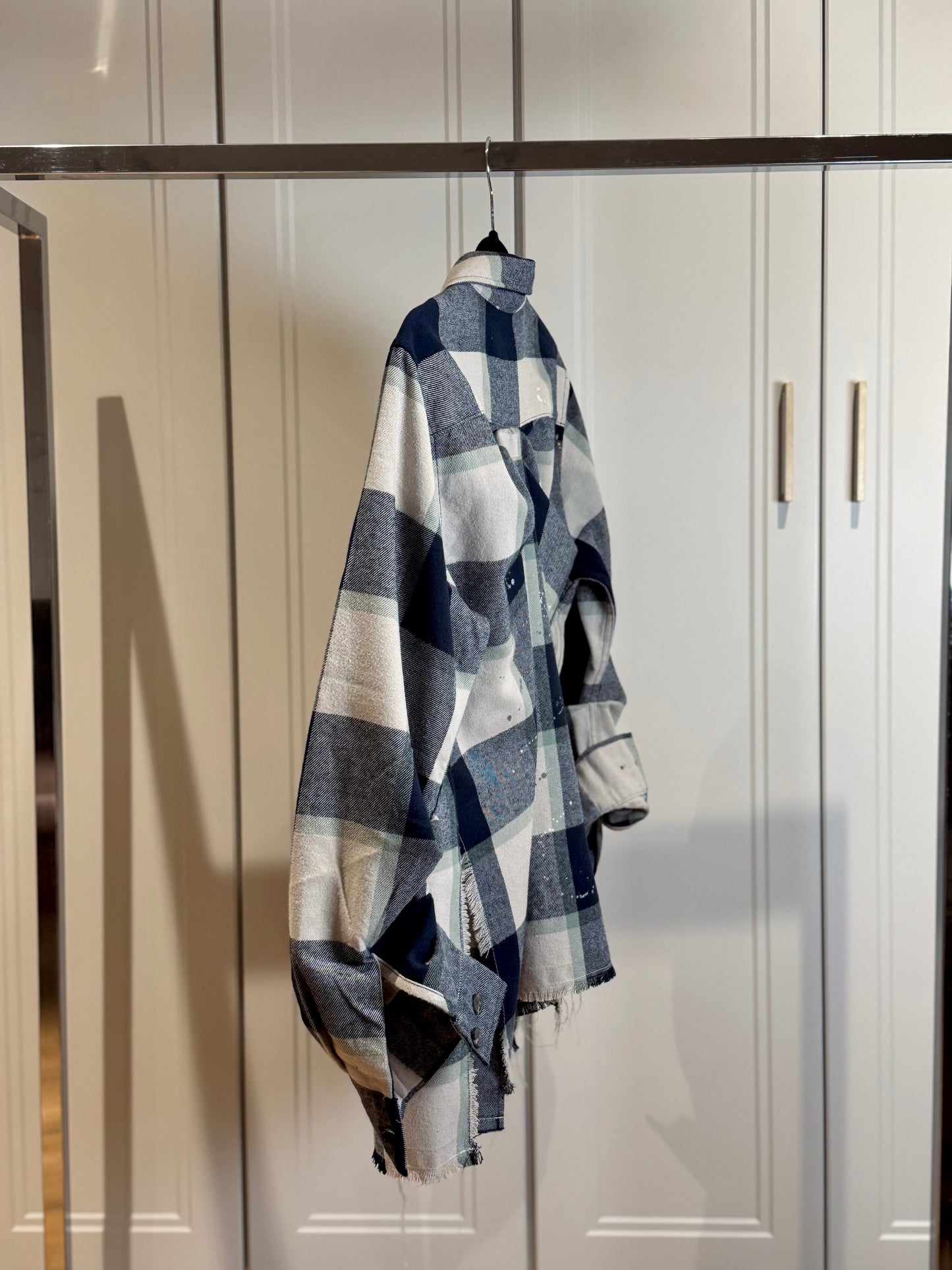 Long Checked Cotton Shirt