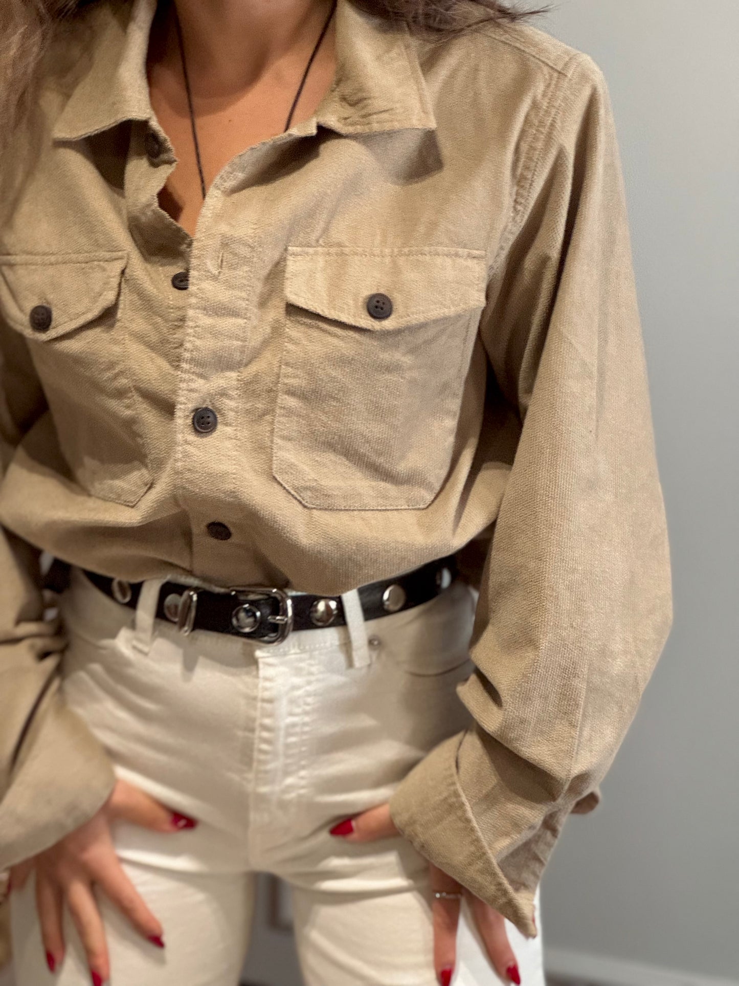 Beige Corduroy Shirt