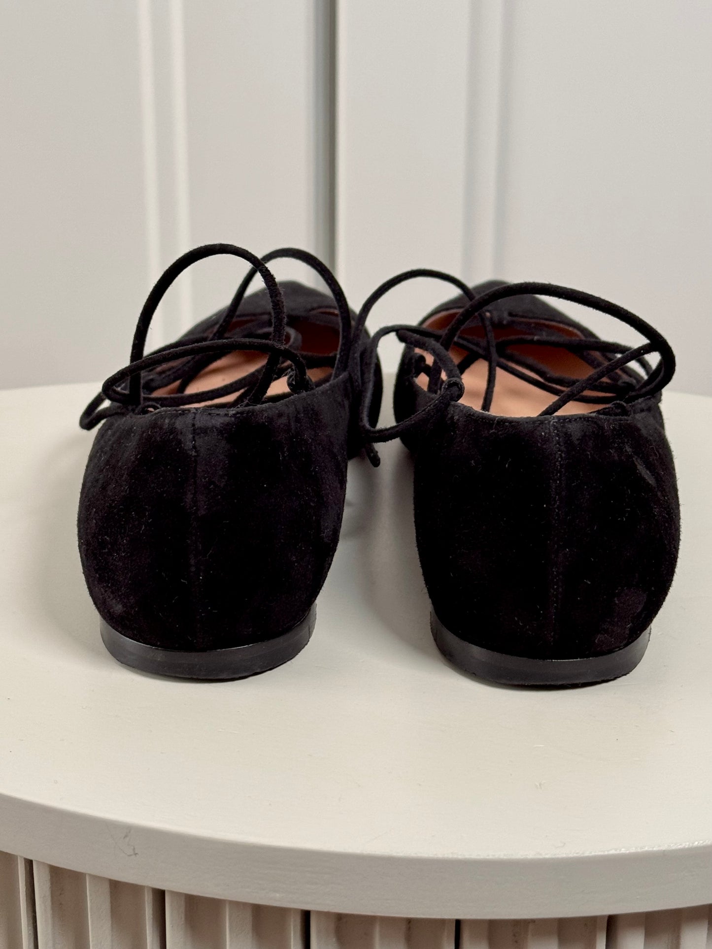 Black suede ballet flats - second life