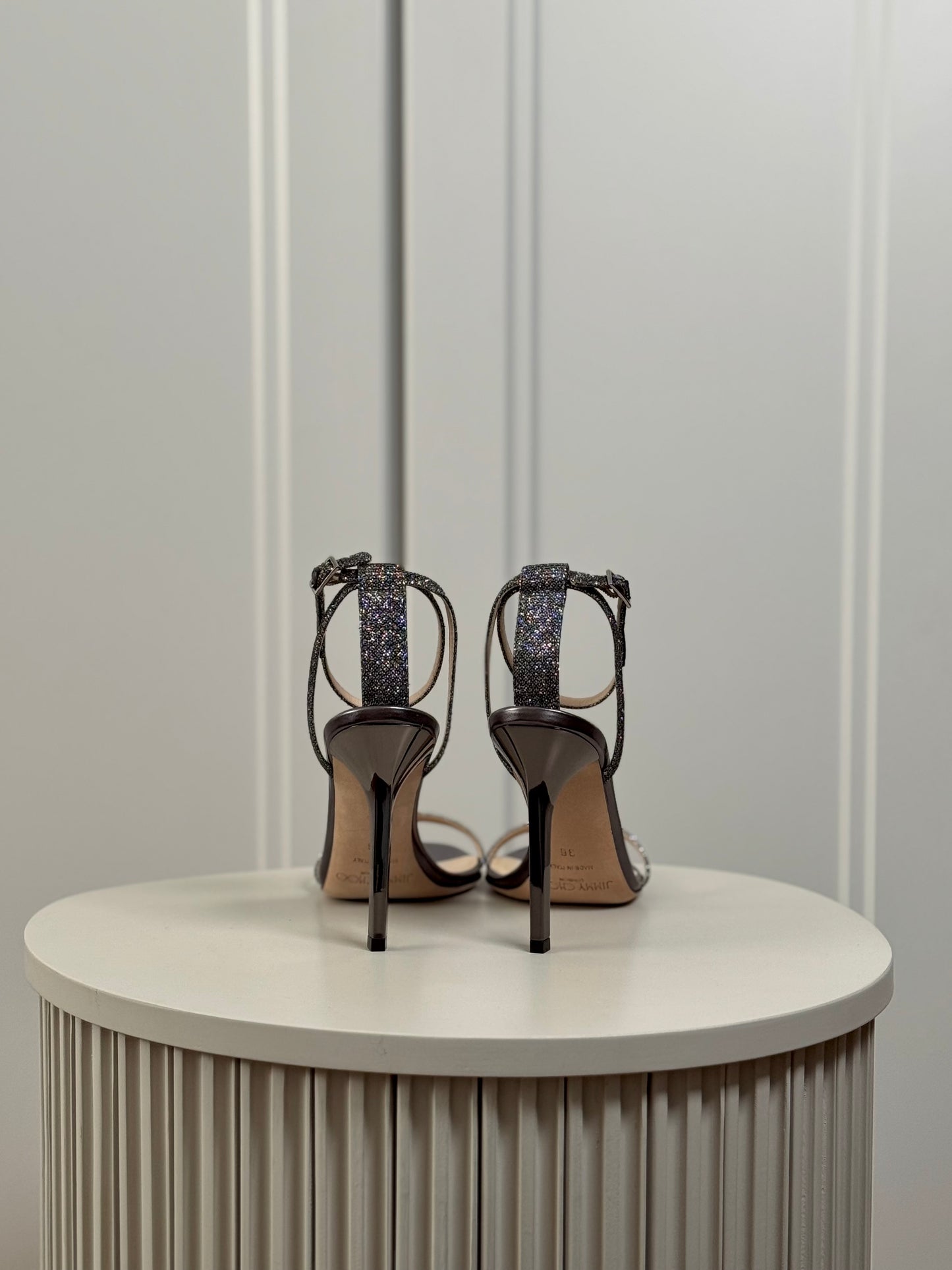 Glitter silver sandals