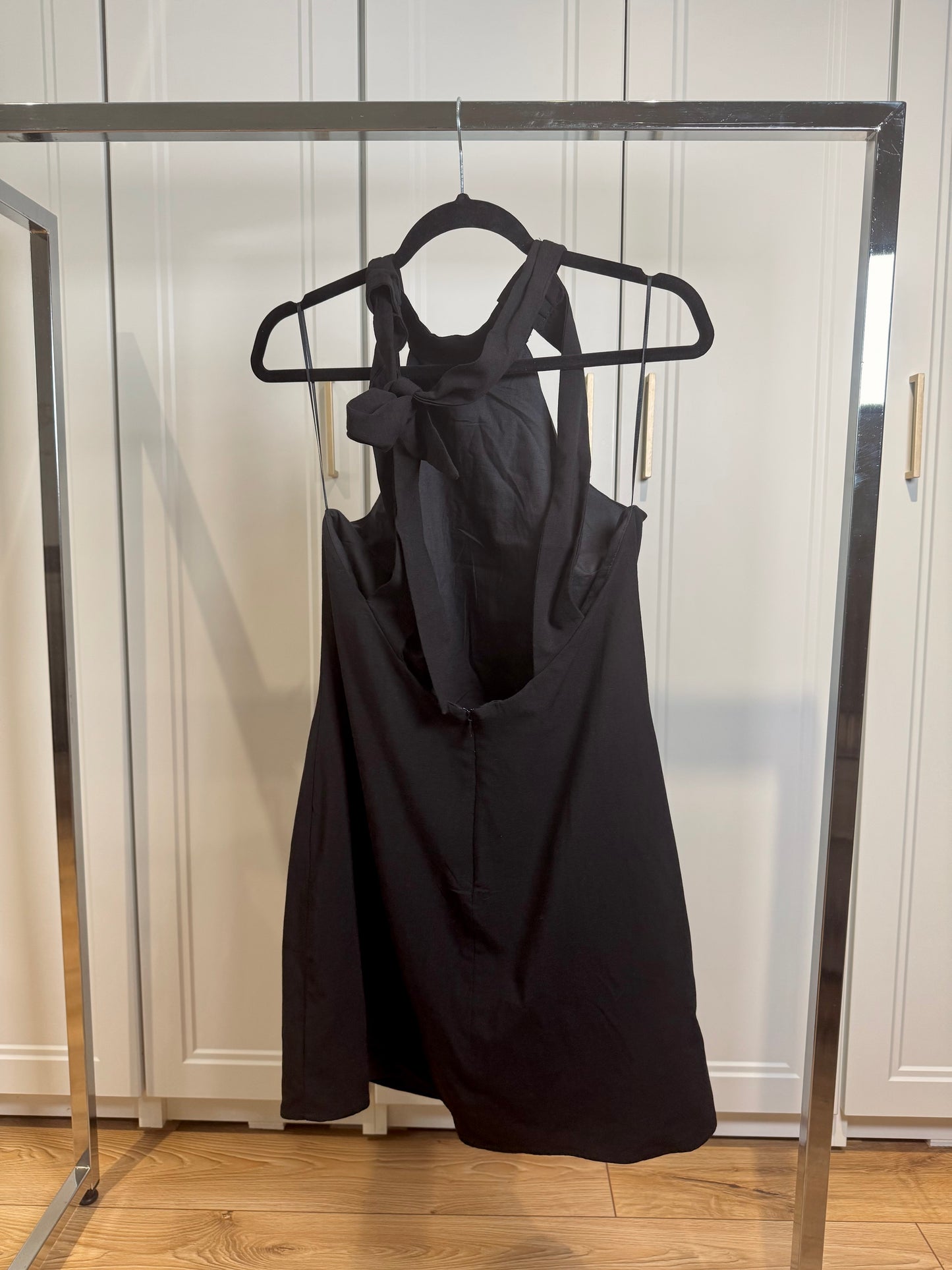 Black open-back dress
