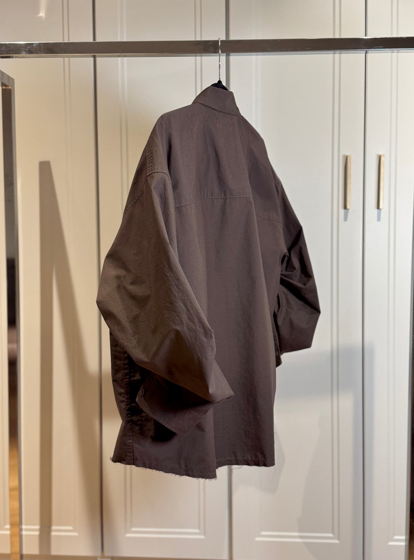 Oversized Brown Poplin Shirt