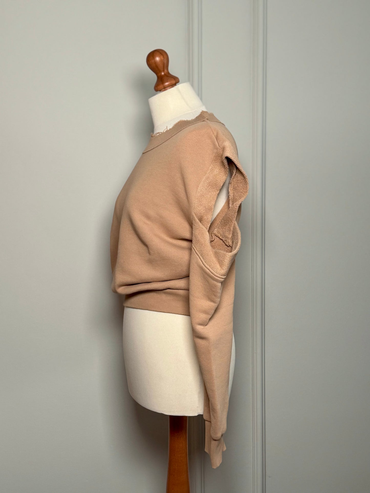 Ripped beige sweatshirt