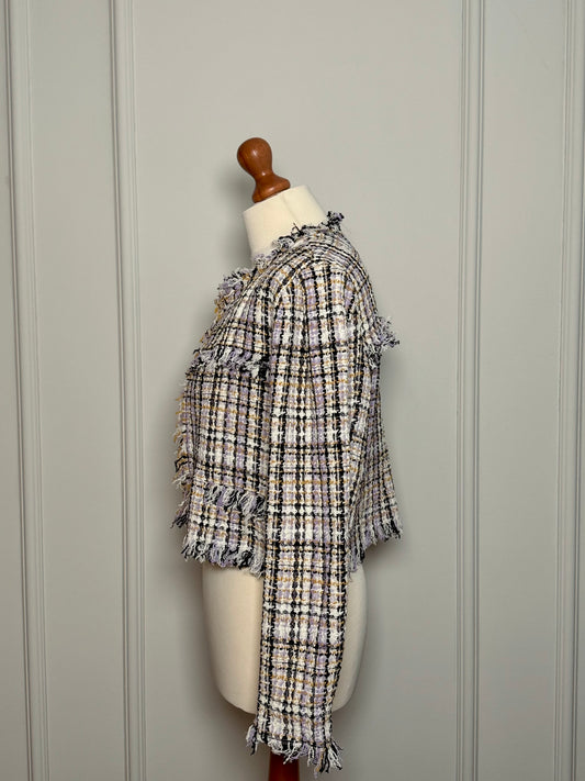 Checkered tweed jacket