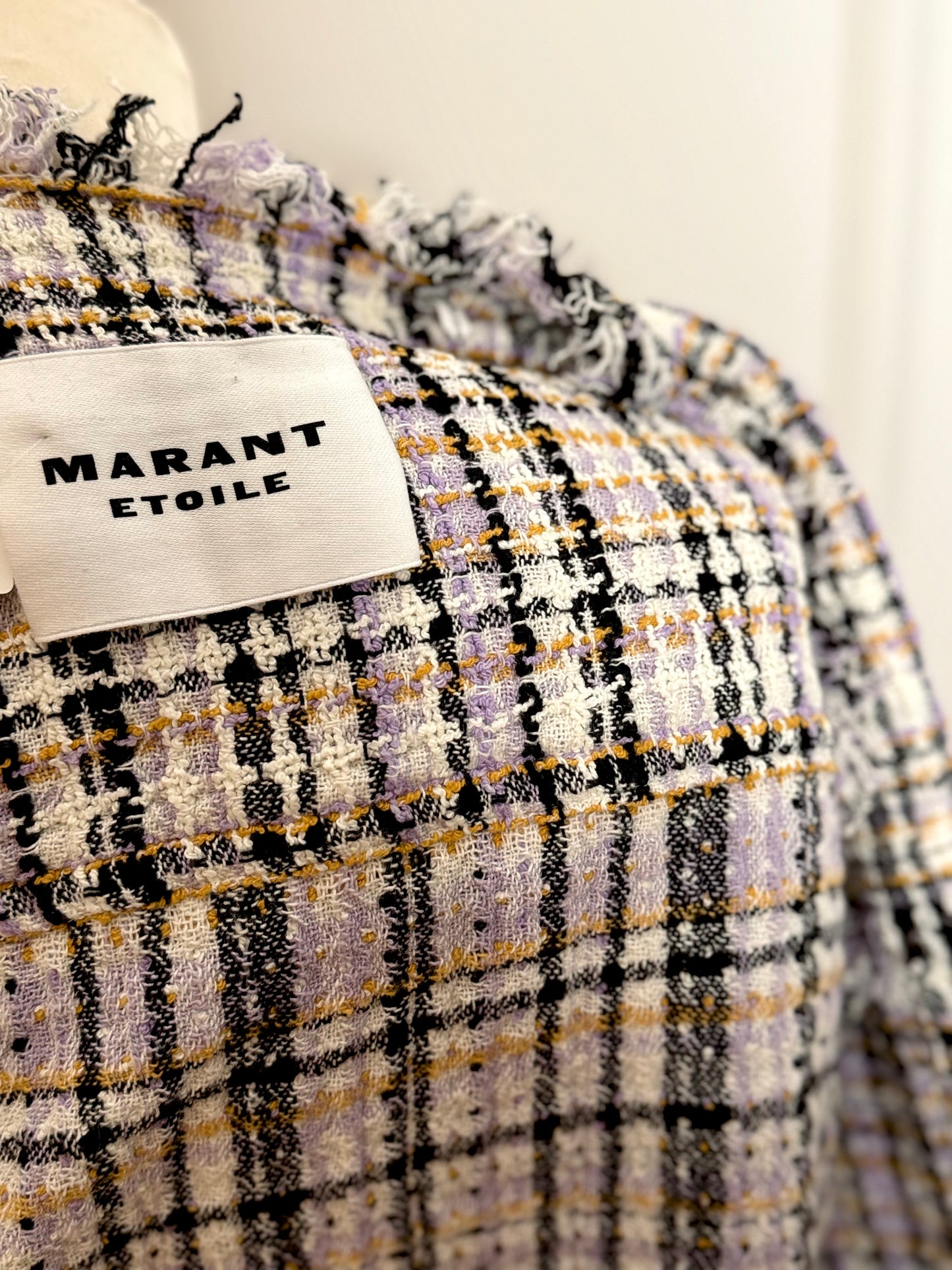 Checkered tweed jacket