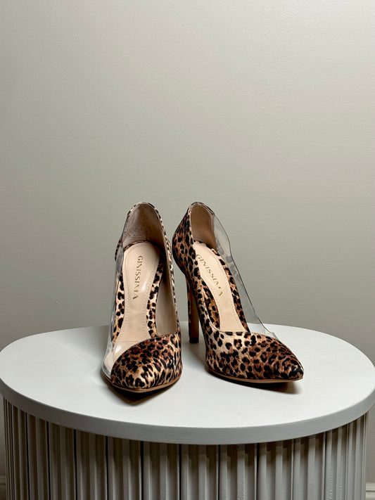 Custom made animal print slingbacks