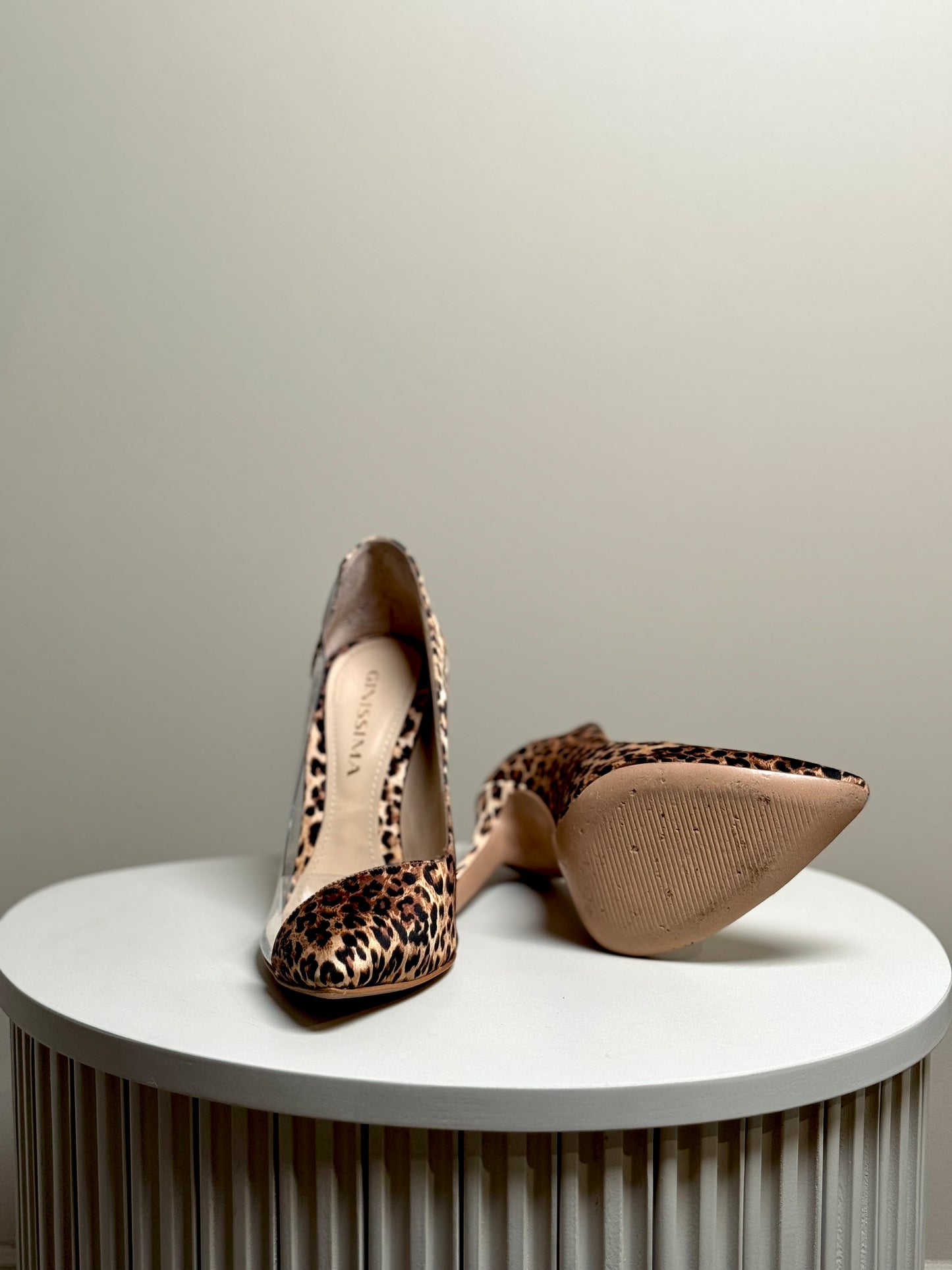 Custom made animal print slingbacks