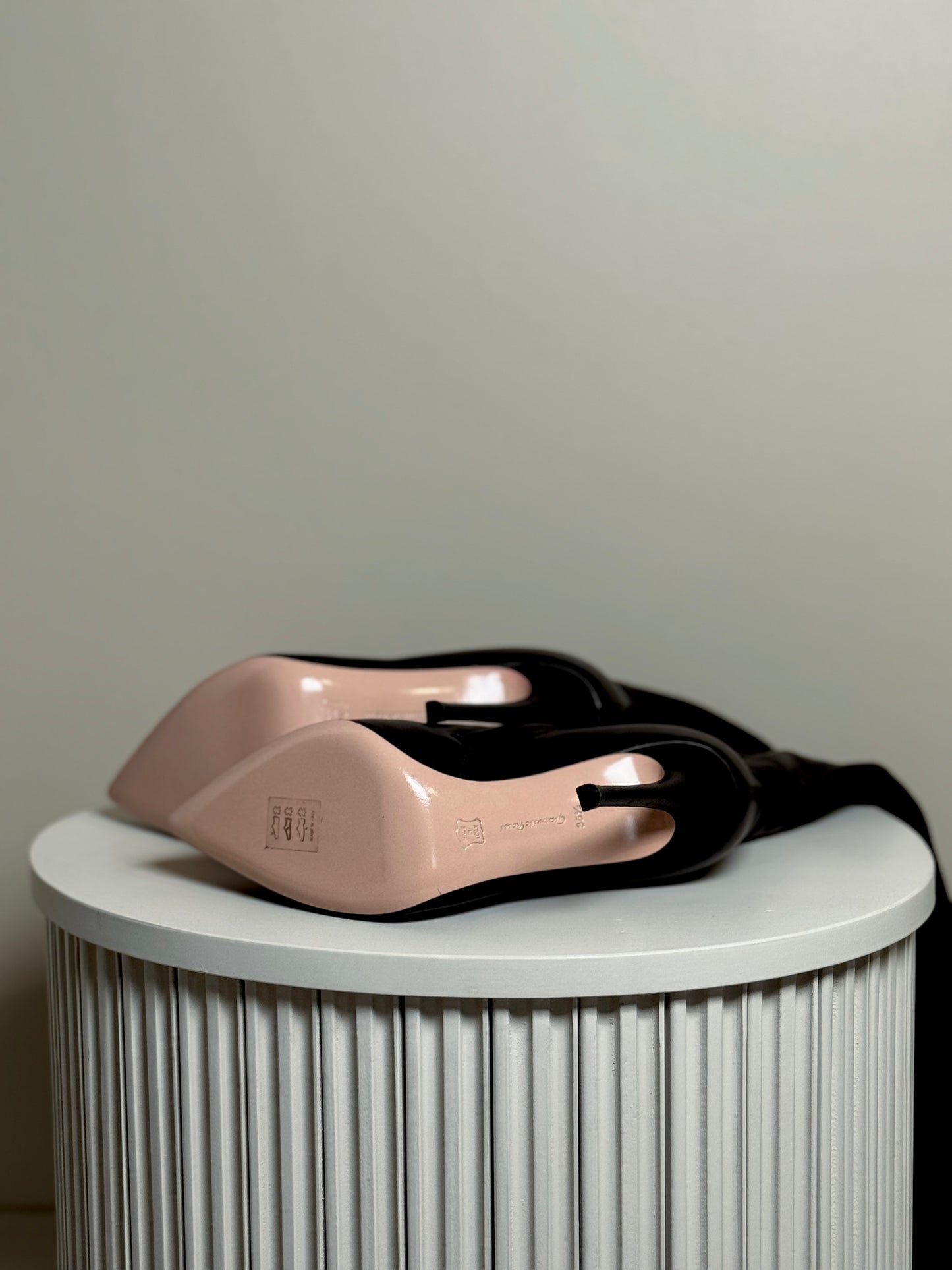 Over-the-knee boots in black soft leather