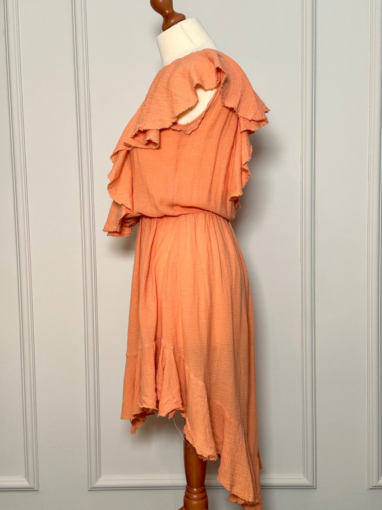 Salmon sunflower dress