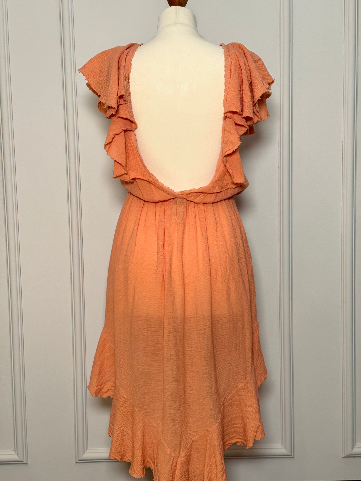 Salmon sunflower dress