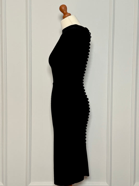 Black jersey midi dress