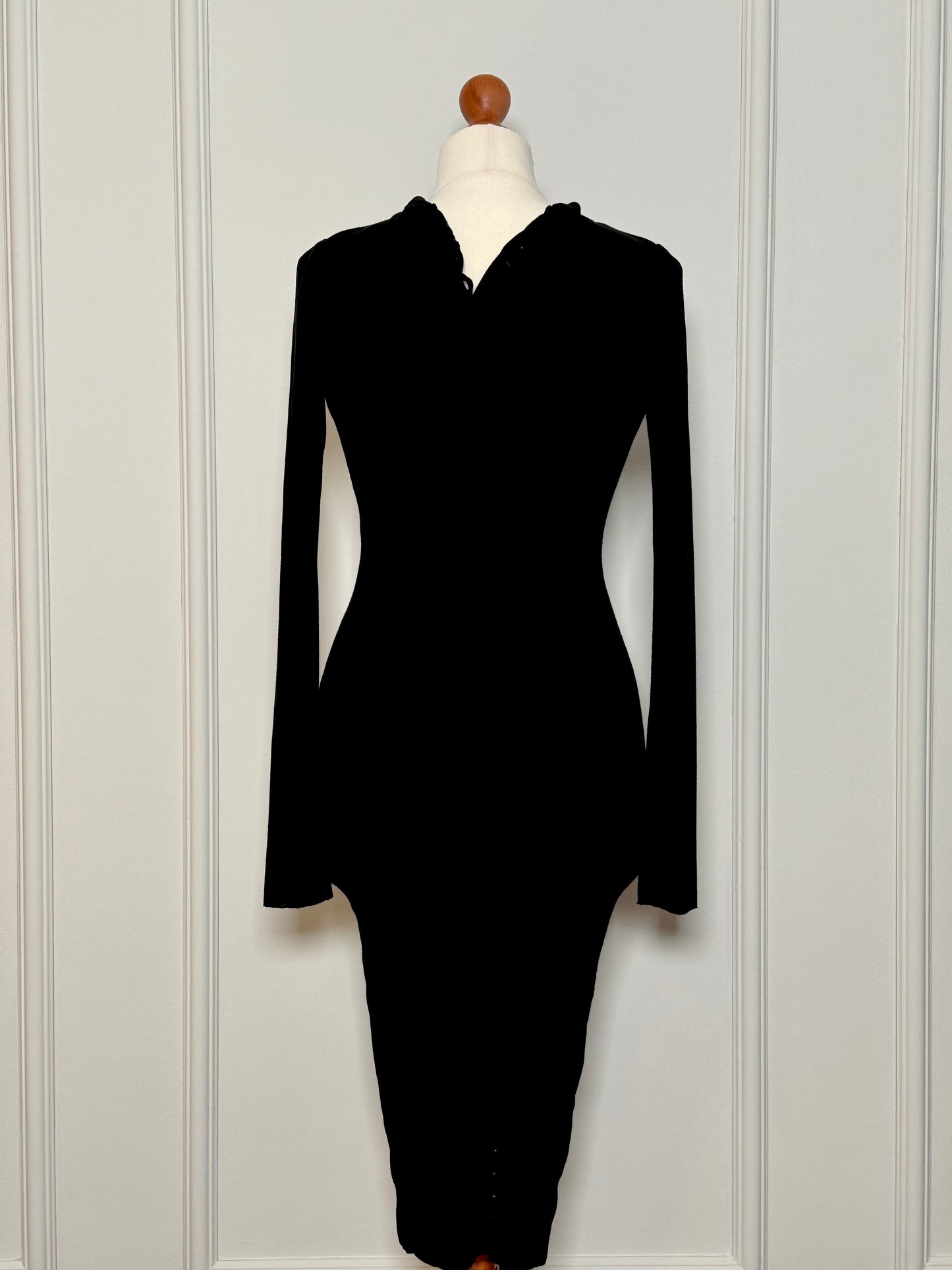 Black jersey midi dress