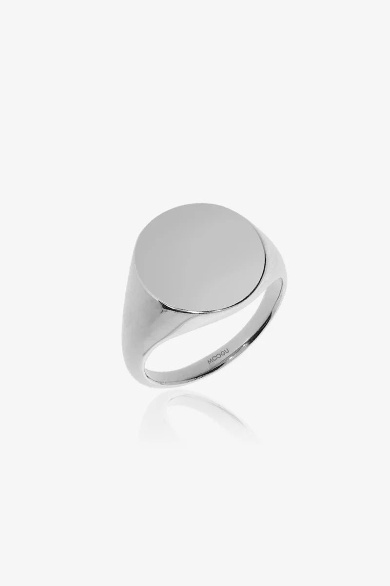 ROUND SIGNET SILVER RING