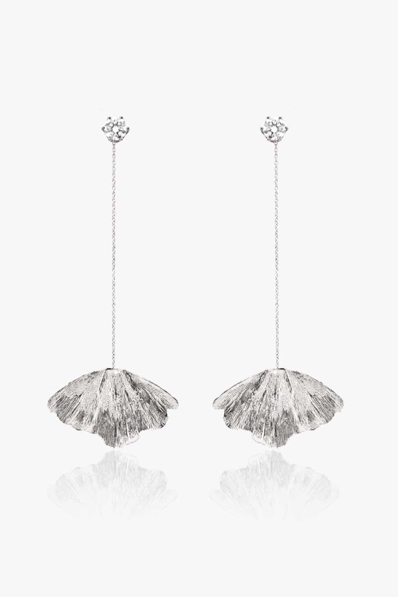 LONG GINKGO EARRINGS