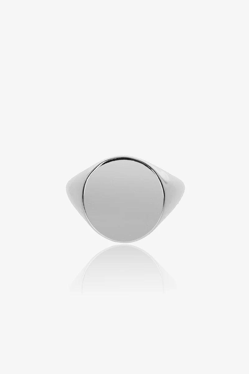 ROUND SIGNET SILVER RING