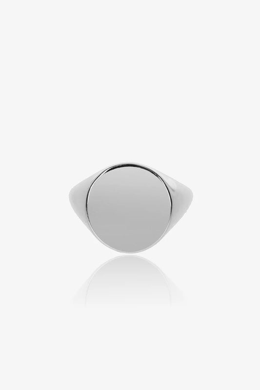 ROUND SIGNET SILVER RING
