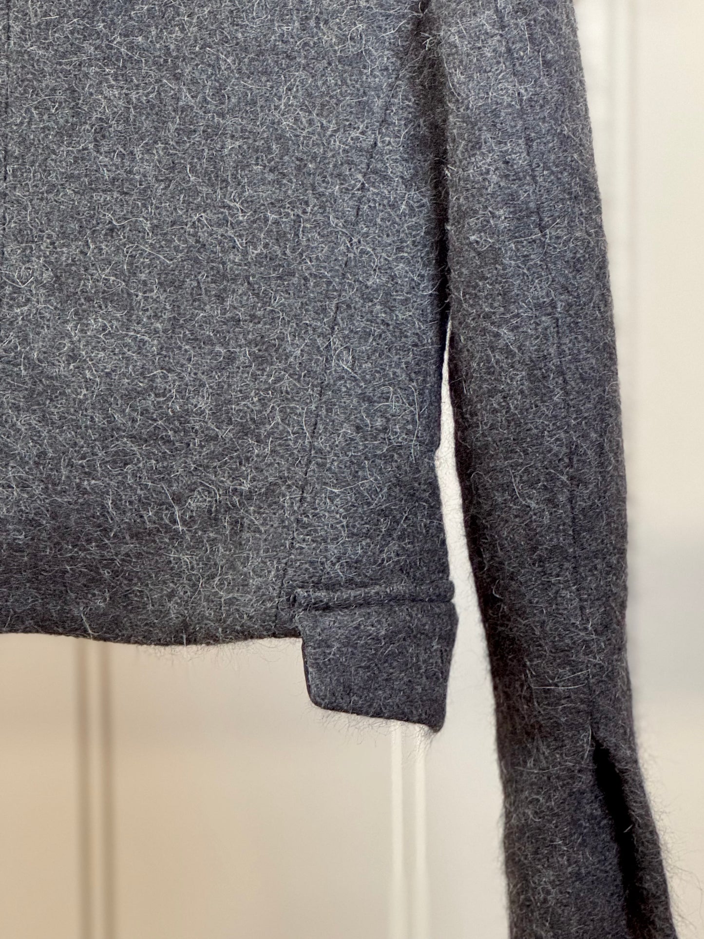 Dark Grey Wool Crop Blazer