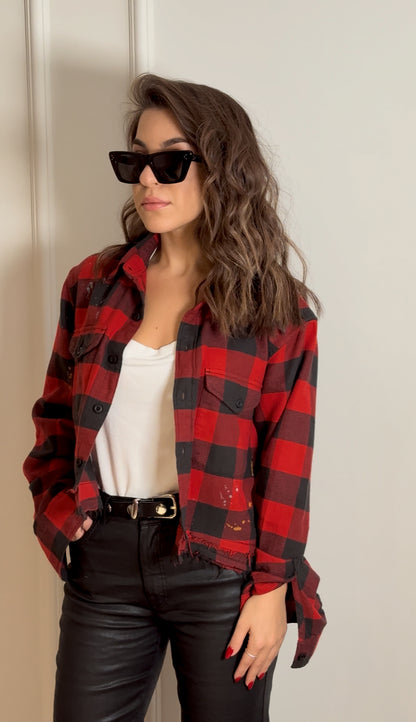 Red Checked Cotton Shirt