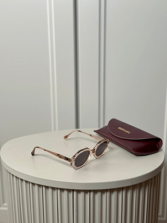 Pink semi-transparent sunglasses