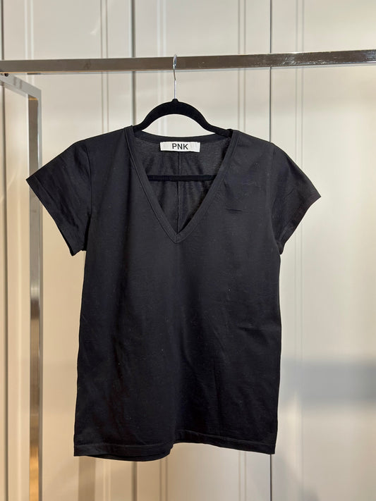 Black cotton T-shirt