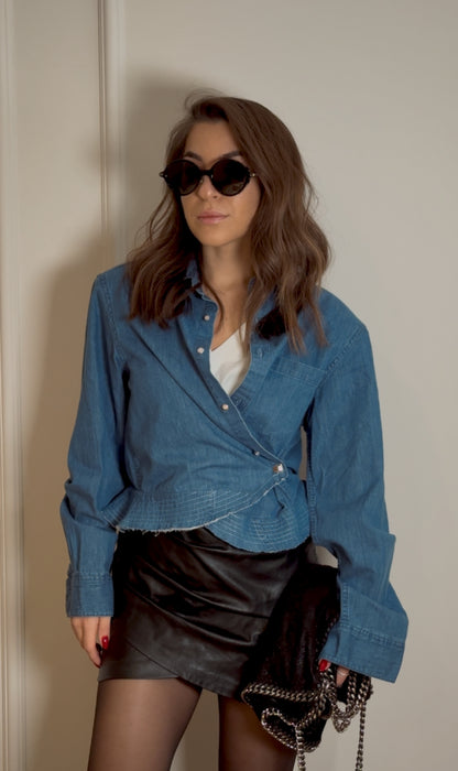 Retro Blue Denim Shirt