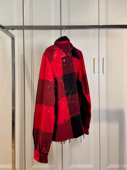 Red Large-Check Cotton Shirt