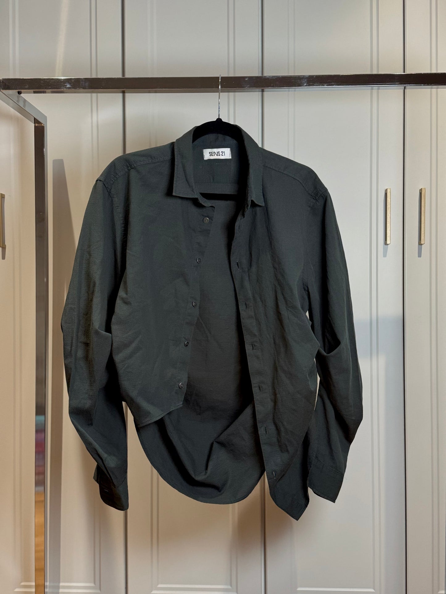 Dark Green Asymmetric Shirt