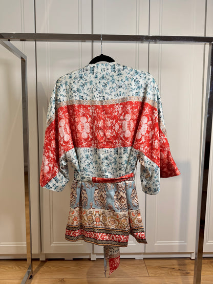 Printed silk kaftan