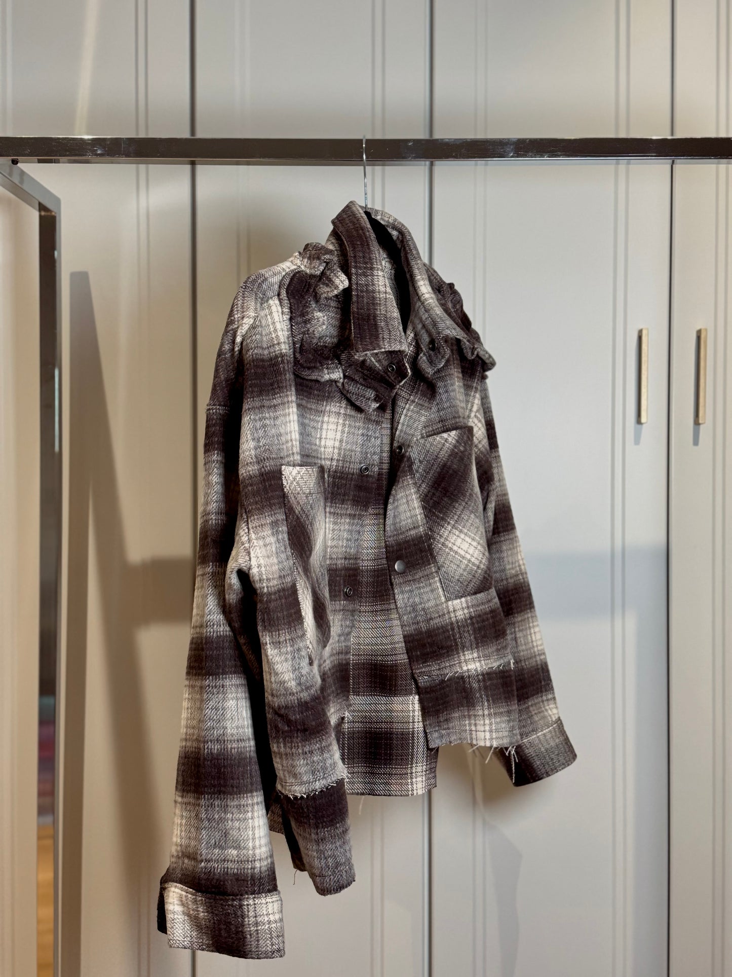 Boxy Checked Flannel Overshirt