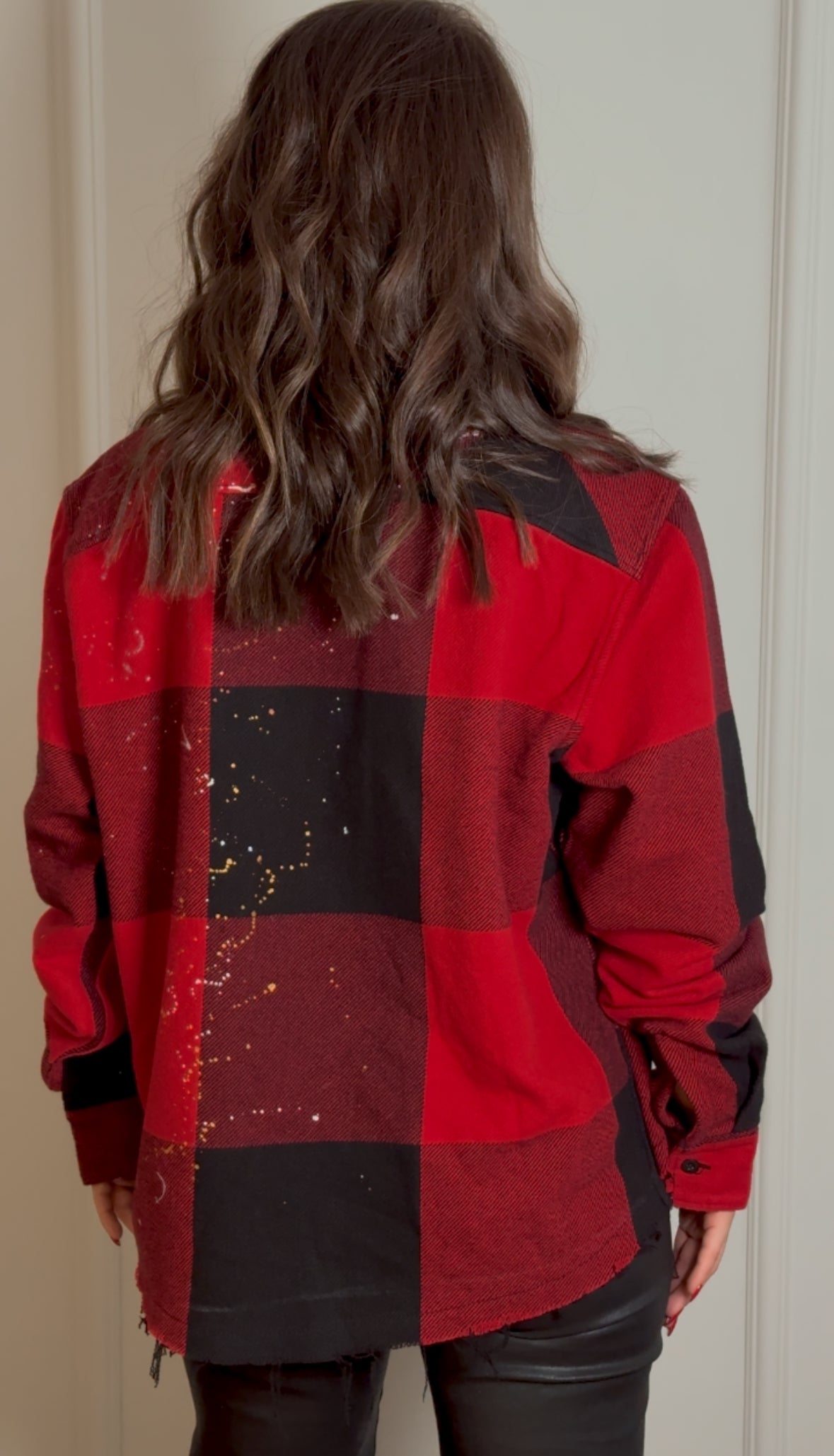 Red Large-Check Cotton Shirt