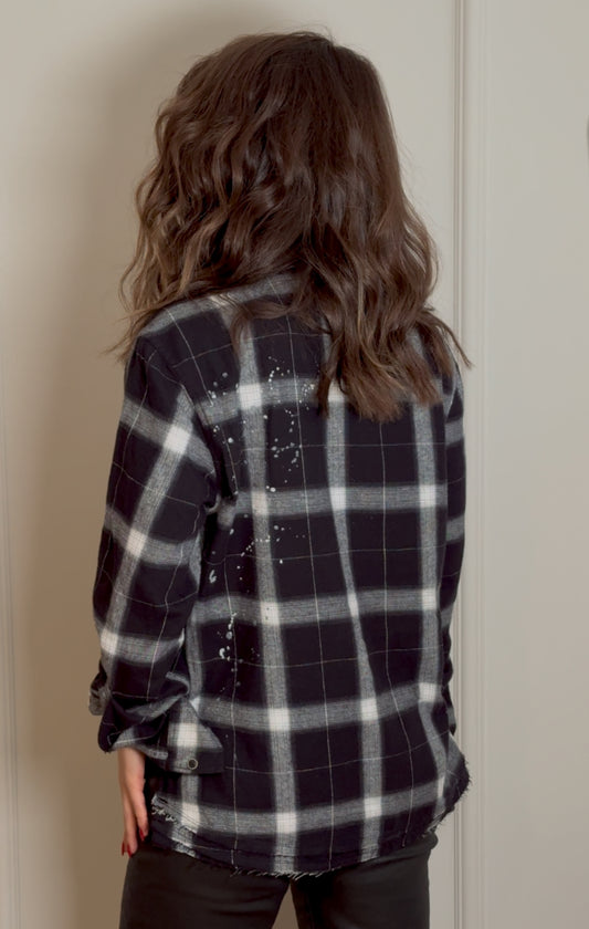 Black Checked Cotton Shirt