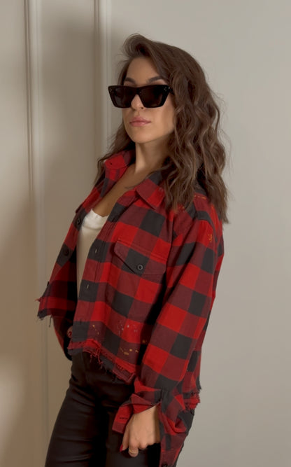 Red Checked Cotton Shirt