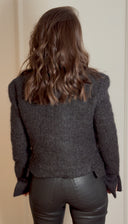 Dark Grey Wool Crop Blazer