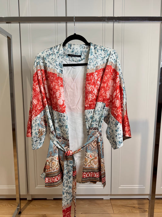 Printed silk kaftan