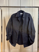 Long Oversized Black Poplin Shirt